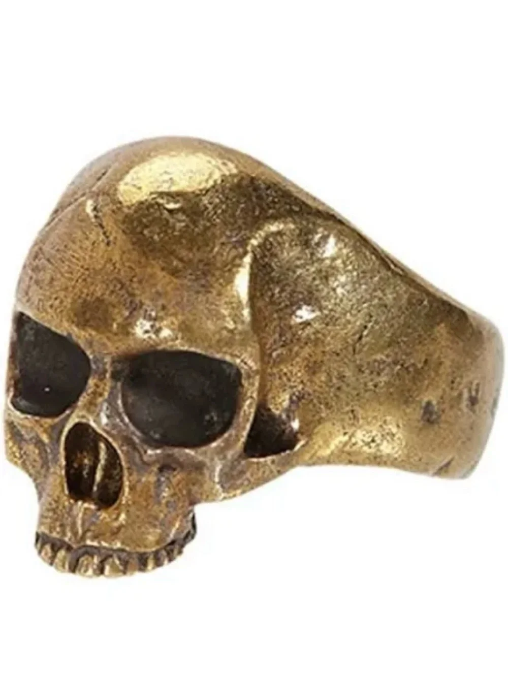 $398 Brand New John Varvatos Artisan Brass Skull Ring Size 11